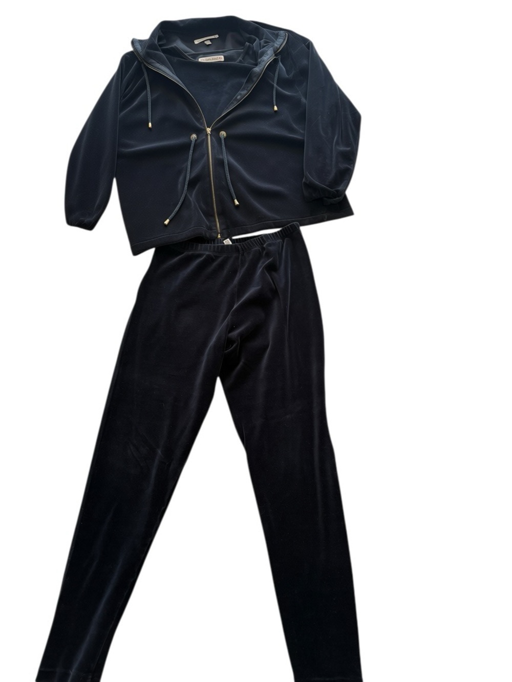 Victoria's Secret Black Straight-Leg Velour Pants - Picture 5 of 8